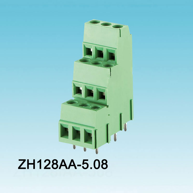 128 ขั้วต่อสกรู PCB ประกบด้านหน้า