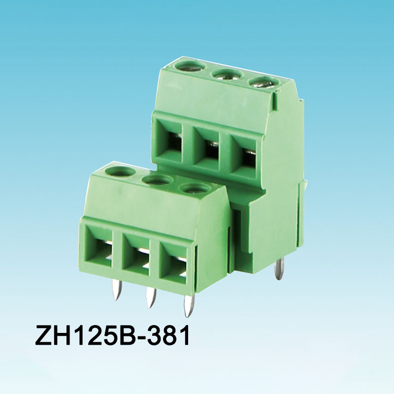 3.81 แผงขั้วต่อ PCB สกรูรวมสีเขียว